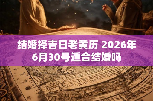 结婚择吉日老黄历 2026年6月30号适合结婚吗