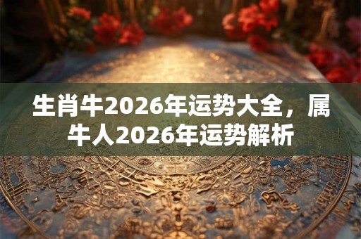 生肖牛2026年运势大全，属牛人2026年运势解析