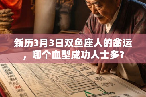 新历3月3日双鱼座人的命运，哪个血型成功人士多？