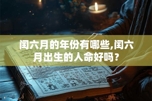 闰六月的年份有哪些,闰六月出生的人命好吗？