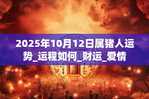 2025年10月12日属猪人运势_运程如何_财运_爱情