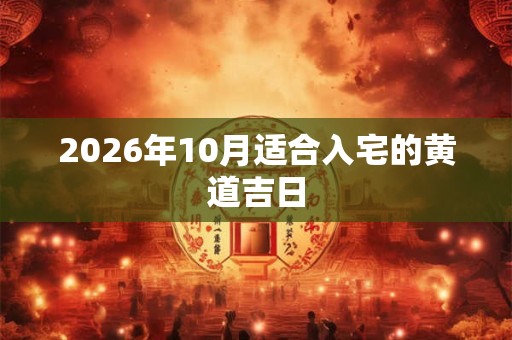 2026年10月适合入宅的黄道吉日