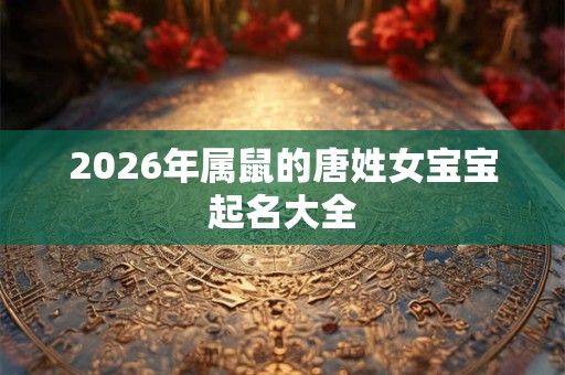 2026年属鼠的唐姓女宝宝起名大全