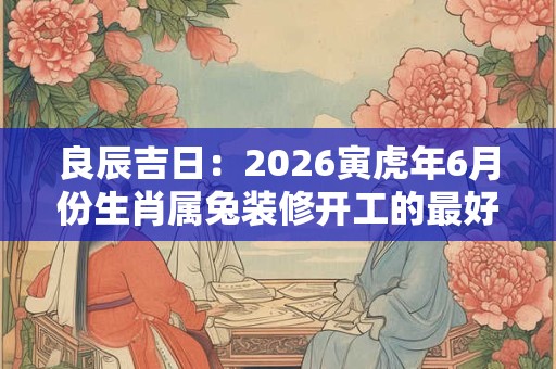 良辰吉日：2026寅虎年6月份生肖属兔装修开工的最好日子