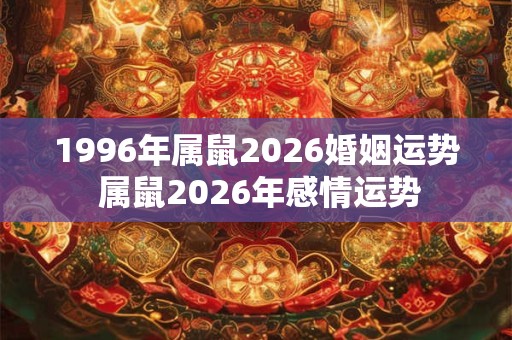 1996年属鼠2026婚姻运势 属鼠2026年感情运势