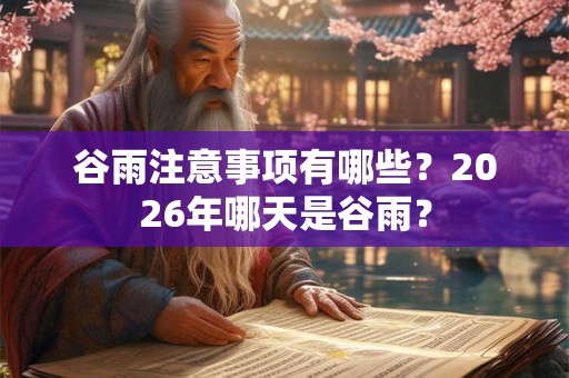 谷雨注意事项有哪些？2026年哪天是谷雨？