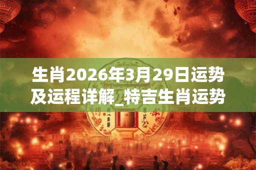 生肖2026年3月29日运势及运程详解_特吉生肖运势吉凶