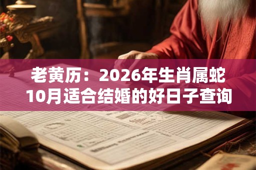 老黄历：2026年生肖属蛇10月适合结婚的好日子查询