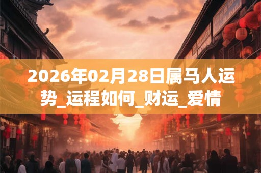 2026年02月28日属马人运势_运程如何_财运_爱情