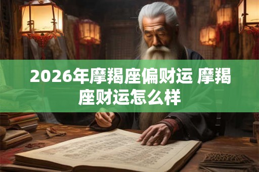 2026年摩羯座偏财运 摩羯座财运怎么样