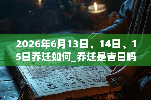 2026年6月13日、14日、15日乔迁如何_乔迁是吉日吗