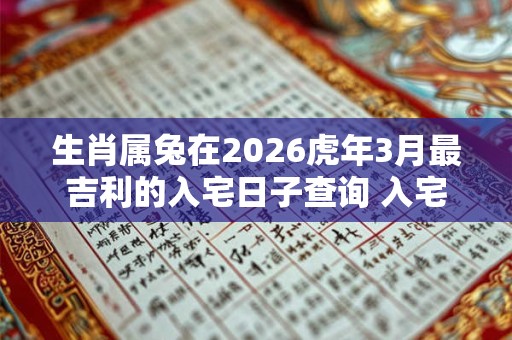 生肖属兔在2026虎年3月最吉利的入宅日子查询 入宅搬家吉日