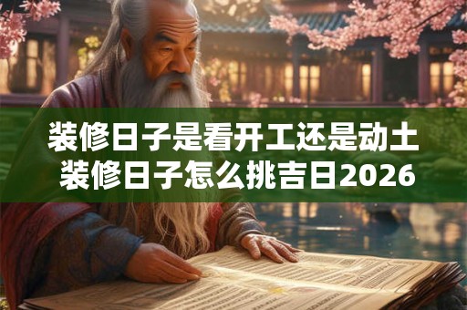 装修日子是看开工还是动土 装修日子怎么挑吉日2026