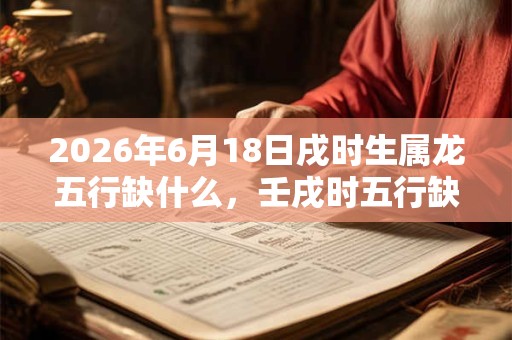 2026年6月18日戌时生属龙五行缺什么，壬戌时五行缺什么