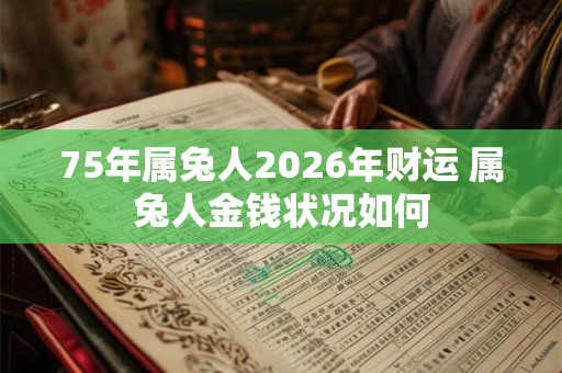 75年属兔人2026年财运 属兔人金钱状况如何