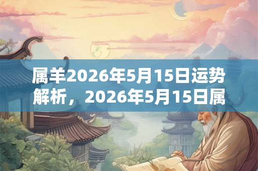 属羊2026年5月15日运势解析，2026年5月15日属羊运势分析