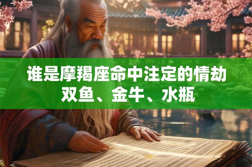 谁是摩羯座命中注定的情劫 双鱼、金牛、水瓶