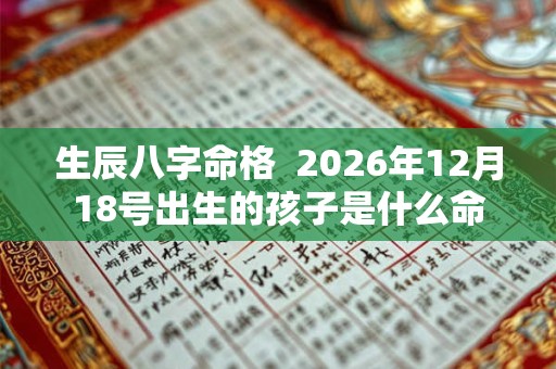 生辰八字命格  2026年12月18号出生的孩子是什么命