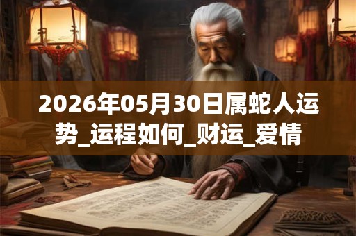 2026年05月30日属蛇人运势_运程如何_财运_爱情