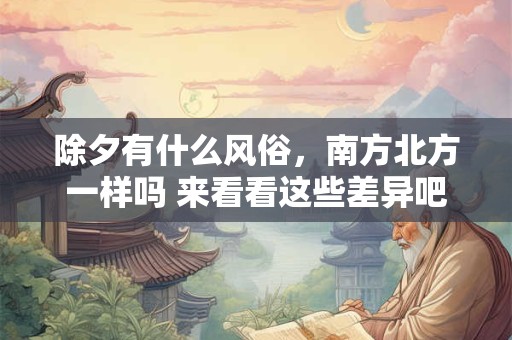 除夕有什么风俗，南方北方一样吗 来看看这些差异吧