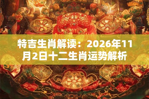 特吉生肖解读：2026年11月2日十二生肖运势解析