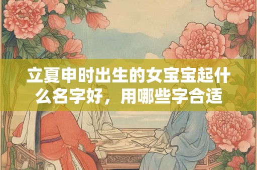 立夏申时出生的女宝宝起什么名字好，用哪些字合适