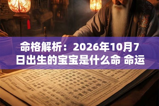 命格解析：2026年10月7日出生的宝宝是什么命 命运好吗