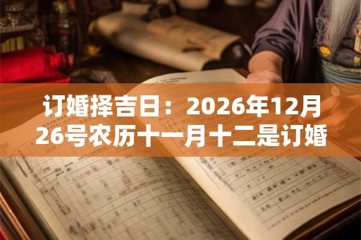 订婚择吉日：2026年12月26号农历十一月十二是订婚好日子吗