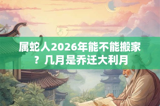 属蛇人2026年能不能搬家？几月是乔迁大利月