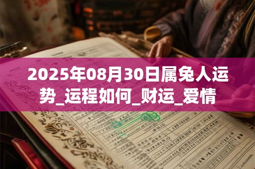 2025年08月30日属兔人运势_运程如何_财运_爱情