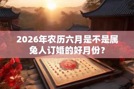 2026年农历六月是不是属兔人订婚的好月份？