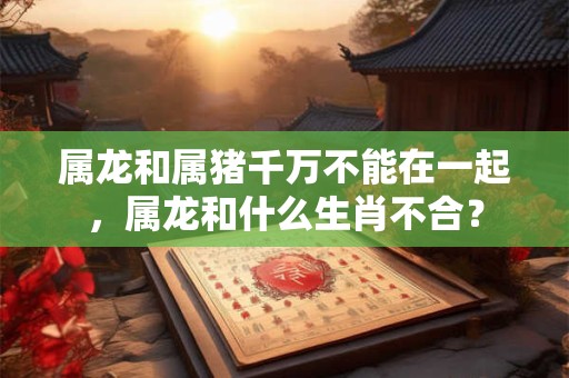 属龙和属猪千万不能在一起，属龙和什么生肖不合？