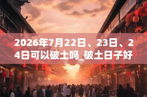 2026年7月22日、23日、24日可以破土吗_破土日子好吗