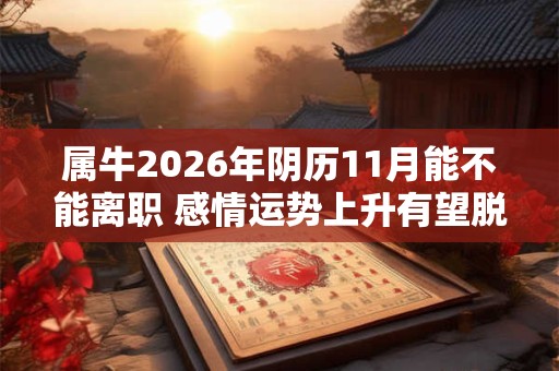 属牛2026年阴历11月能不能离职 感情运势上升有望脱单