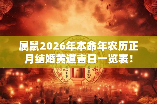 属鼠2026年本命年农历正月结婚黄道吉日一览表！