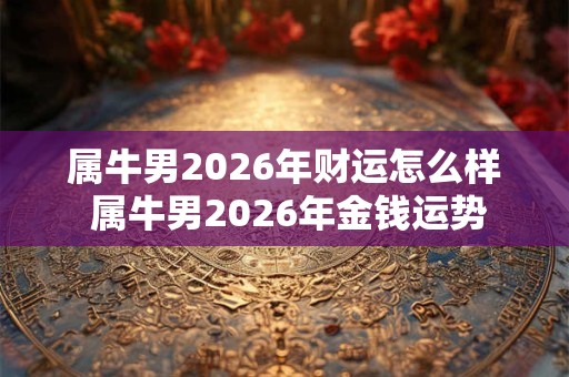 属牛男2026年财运怎么样 属牛男2026年金钱运势