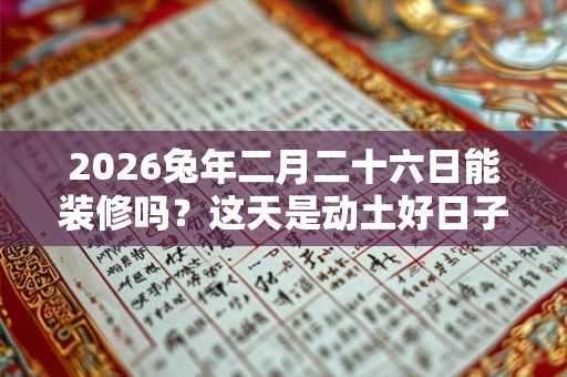 2026兔年二月二十六日能装修吗？这天是动土好日子吗？