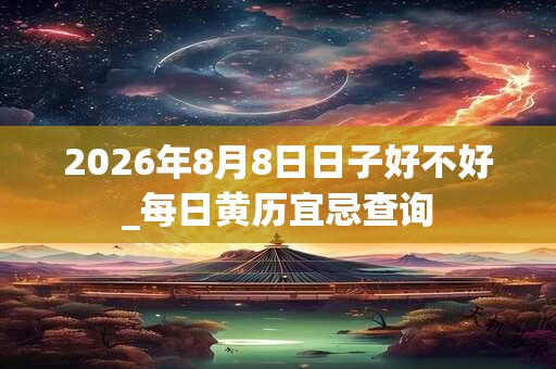 2026年8月8日日子好不好_每日黄历宜忌查询