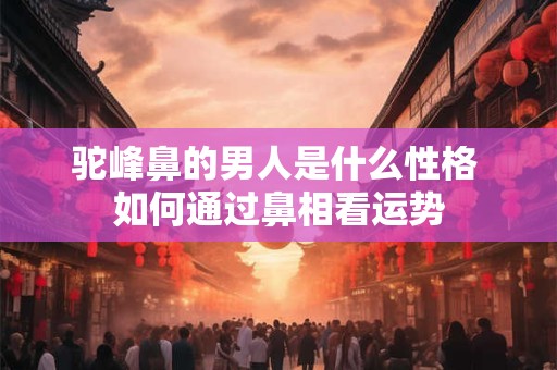 驼峰鼻的男人是什么性格 如何通过鼻相看运势