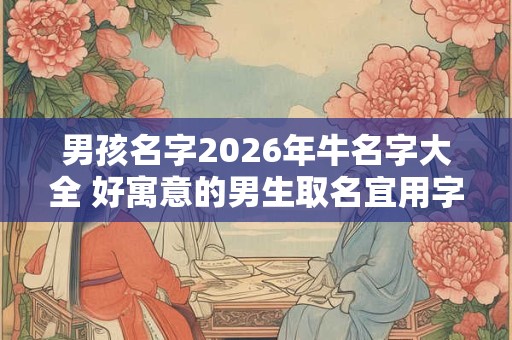 男孩名字2026年牛名字大全 好寓意的男生取名宜用字