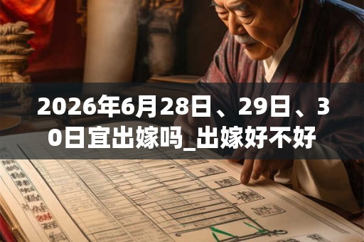 2026年6月28日、29日、30日宜出嫁吗_出嫁好不好