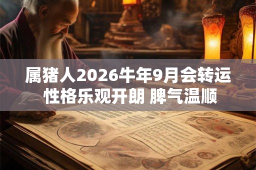 属猪人2026牛年9月会转运 性格乐观开朗 脾气温顺