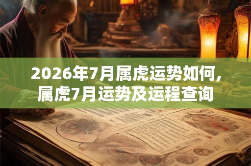 2026年7月属虎运势如何,属虎7月运势及运程查询