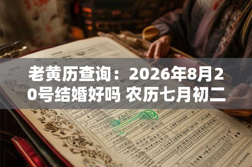 老黄历查询：2026年8月20号结婚好吗 农历七月初二宜嫁娶吗