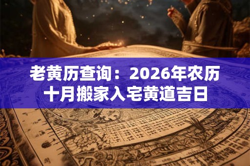老黄历查询：2026年农历十月搬家入宅黄道吉日