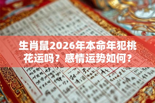 生肖鼠2026年本命年犯桃花运吗？感情运势如何？