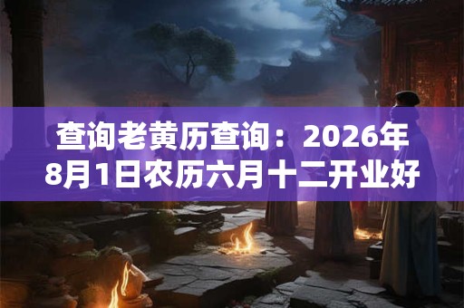 查询老黄历查询：2026年8月1日农历六月十二开业好不好