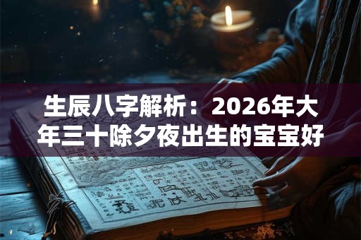 生辰八字解析:2026年大年三十除夕夜出生的宝宝好不好 是什么命 生辰八字解析:2026年大年三十除夕夜出生的宝宝好不好 是什么命