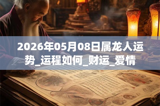 2026年05月08日属龙人运势_运程如何_财运_爱情