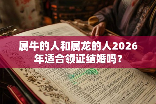 属牛的人和属龙的人2026年适合领证结婚吗？